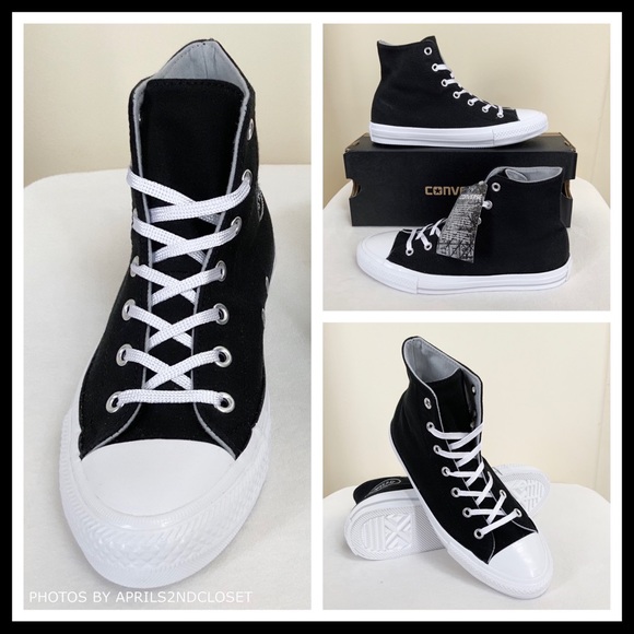 CONVERSE BLACK CHUCK TAYLOR ALL STAR HI TOPS A2C - Picture 3 of 8